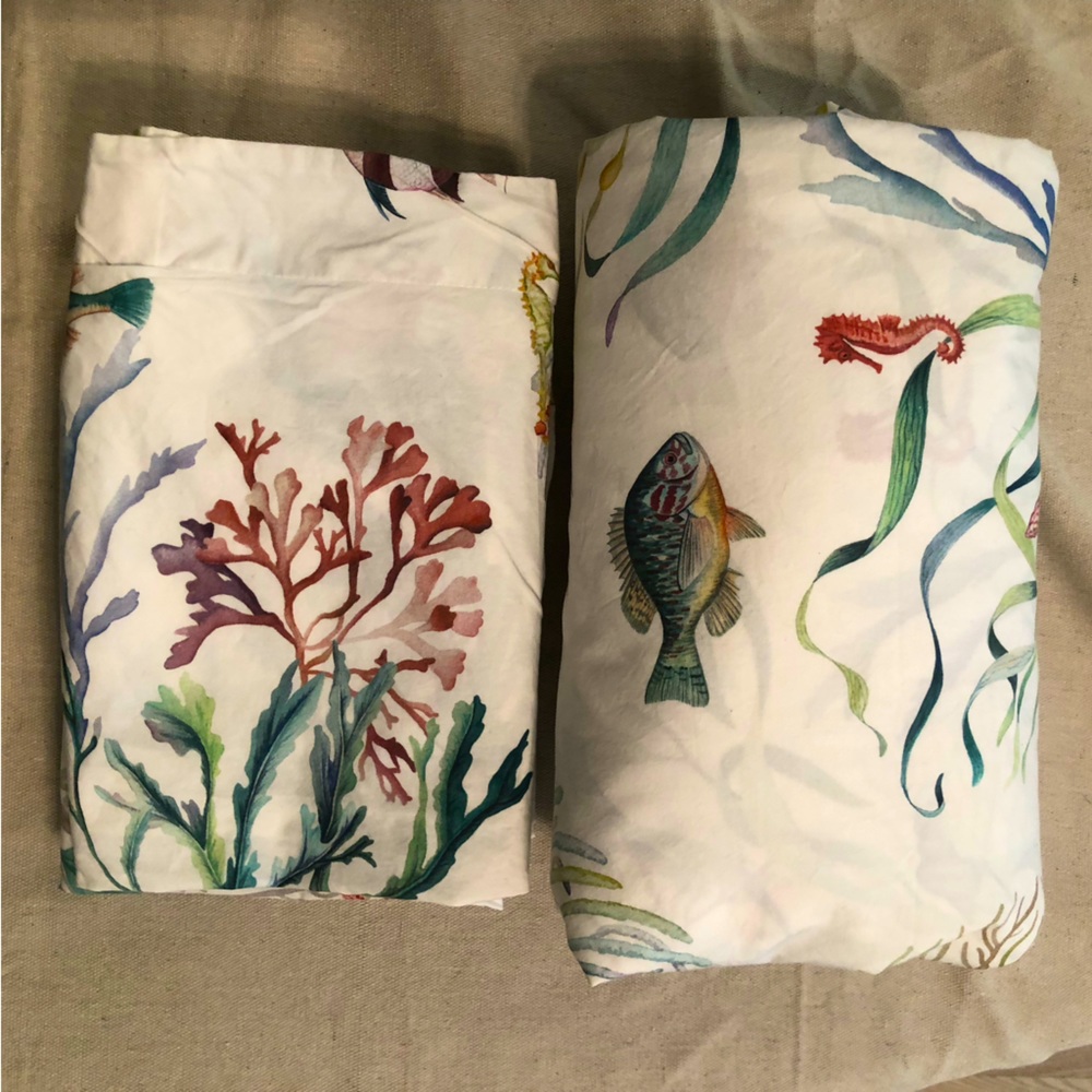 100% Cotton POTTERY BARN Duvet & 4 Matching Pillow Shams!